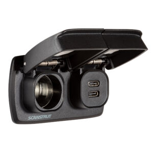 Dual USB and power socket with covers