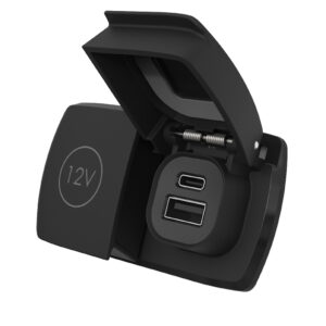 12V dual USB car charger with cover