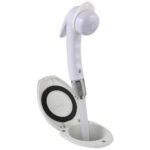 Retractable white shower head with hose