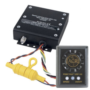 Black control unit with wires and yellow connector.