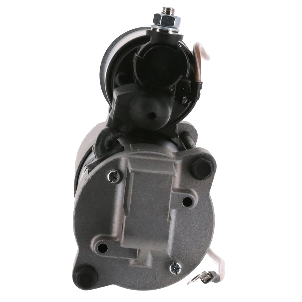 Close-up of a car starter motor.