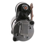 Metal automotive starter motor close-up