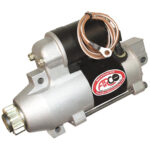 Marine engine starter motor with cables