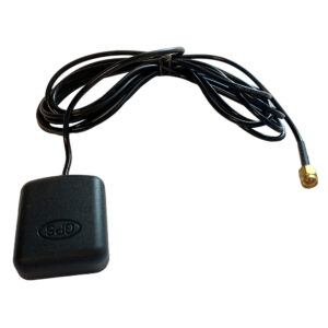 Black GPS antenna with gold connector