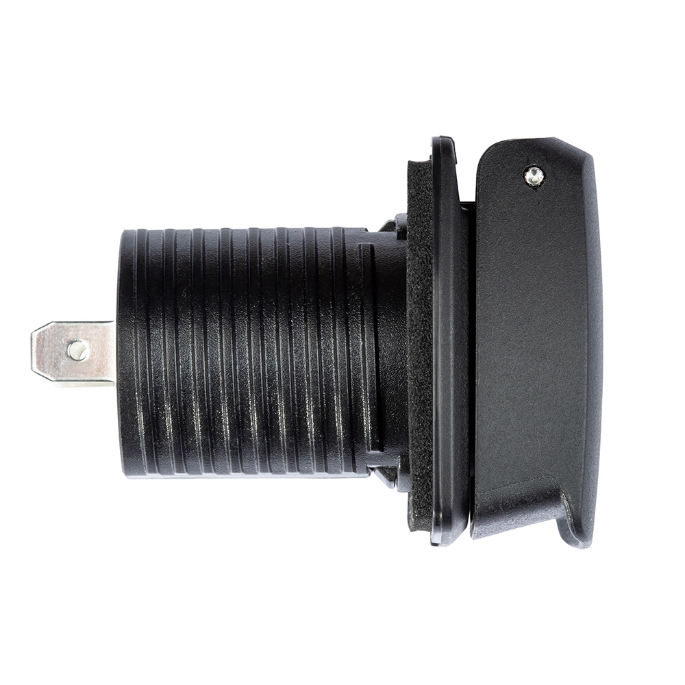 Black electrical plug side view