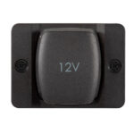 12V power socket with black cover
