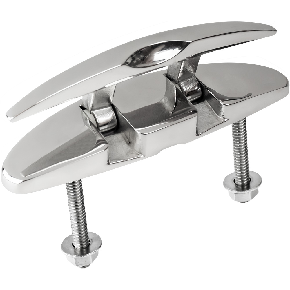 Stainless steel boat cleat with screws