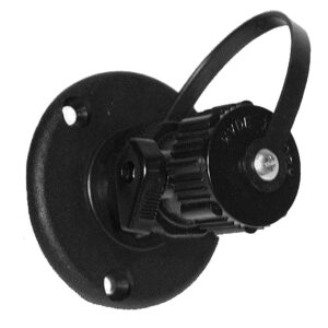 Black adjustable wall mount bracket for cameras.