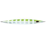 Green and white striped fishing lure