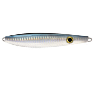 Silver fishing lure with realistic fish design