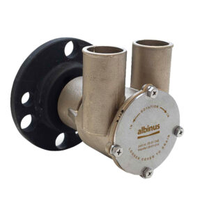 Albinus brass pump with flanged base.