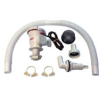 Marine bilge pump kit with accessories.
