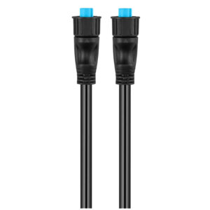 Black waterproof cables with blue connectors.