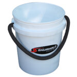 Shurhold white cleaning bucket with rope handle.