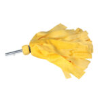 Yellow mop head with metal handle attachment