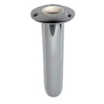 Stainless steel fishing rod holder, marine grade.