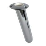 Chrome fishing rod holder for boats