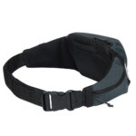 Black waist pack with adjustable strap