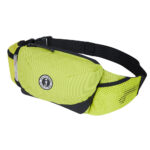 Bright yellow waist bag with Mustang Survival logo.