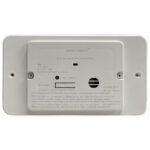 Marine carbon monoxide alarm with test button.