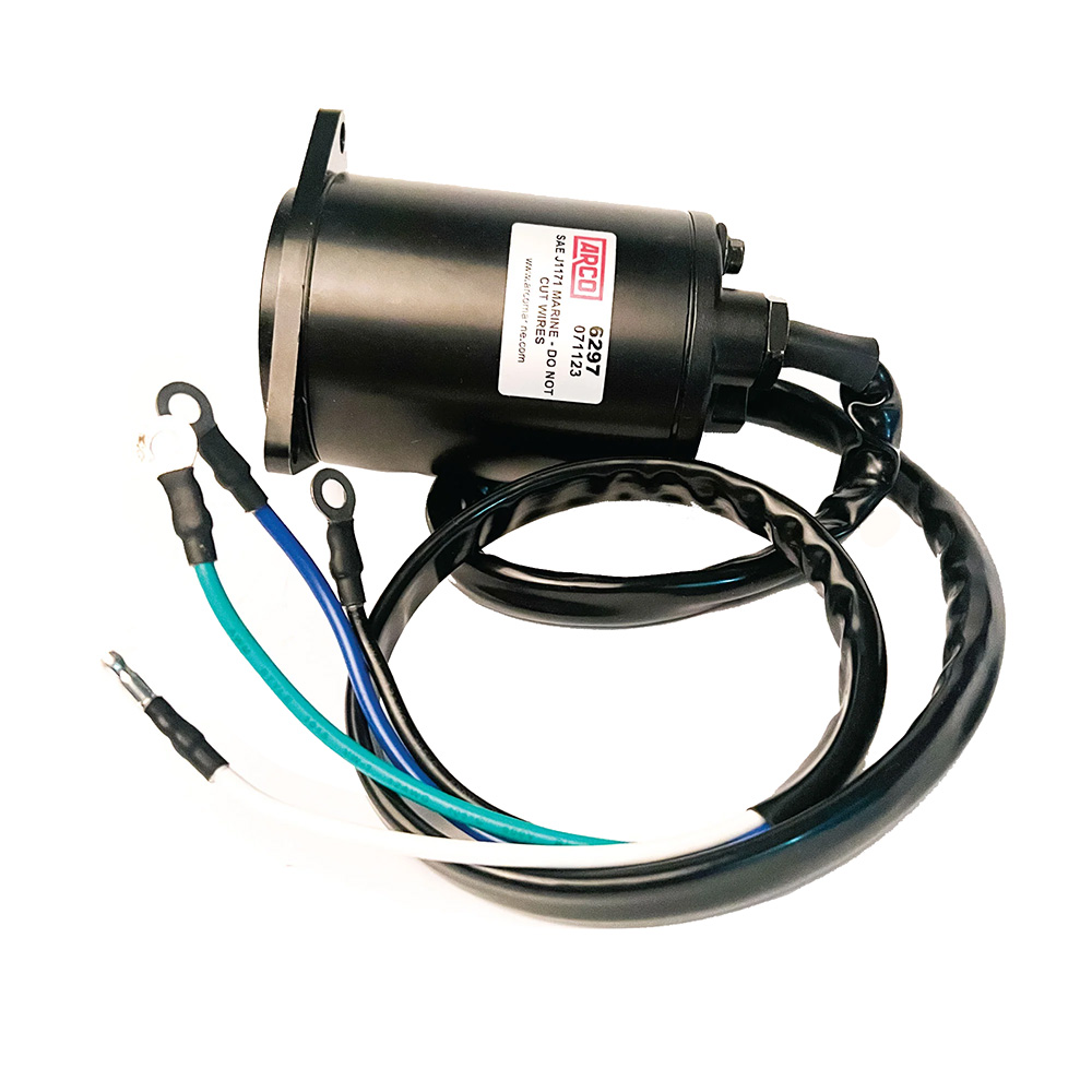 Black electric motor with wires and connectors