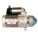 Marine engine starter motor with warning label