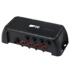 Marine network switch with multiple ports and connectors.