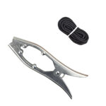 Metal clamp with black tie wire