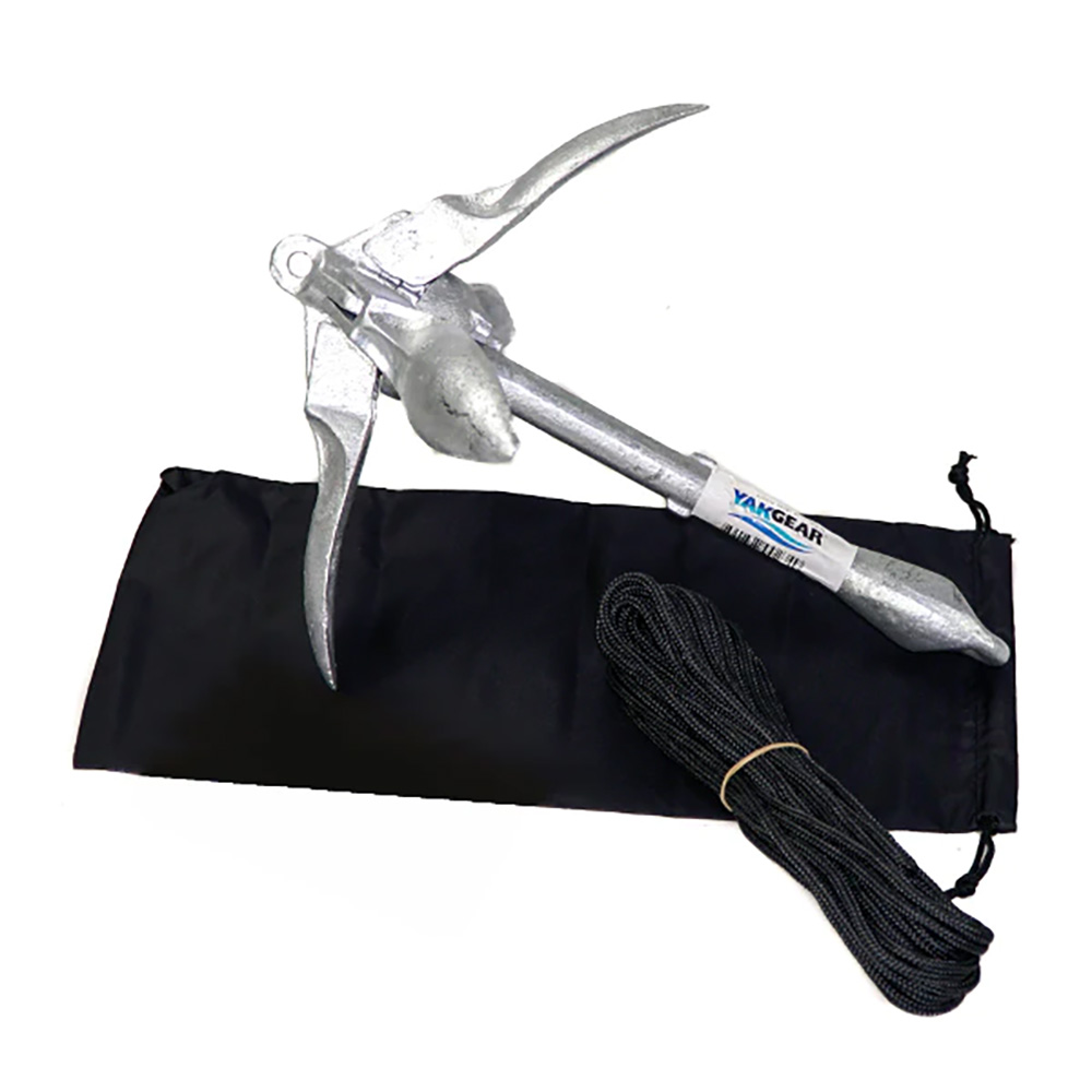Kayak anchor with rope and carrying case