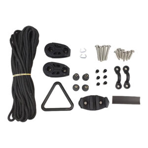 Kayak pulley system installation hardware kit.