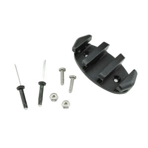 Bike cleat adapter with screws and nuts.