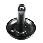 Close-up of a black metal anchor base.