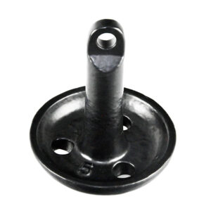 Close-up of a black metal anchor base.