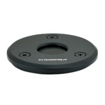 Black circular mounting base with three screw holes.