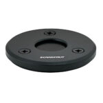 Black circular mount with screws