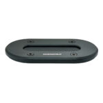 Black Scanstrut base plate with screws, oval shape.