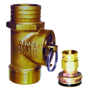 Bronze marine seacock and fitting set.