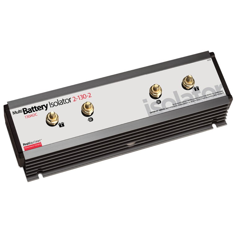 Multi battery isolator with three connectors.