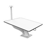 White marine antenna mount with adjustable base
