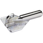 Metallic pizza cutter with holographic design