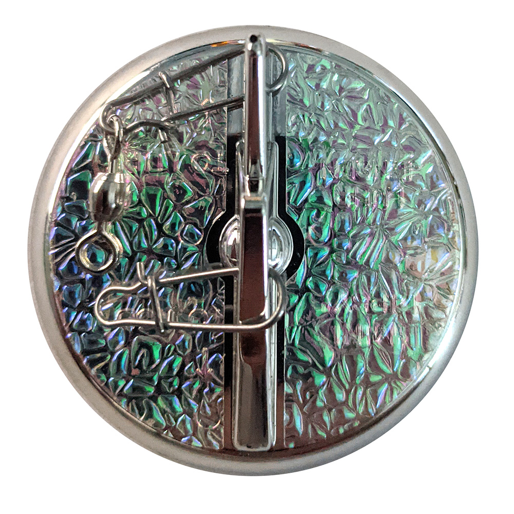 Round reflective fishing tackle with metal components