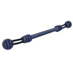 Blue twist dog toy with ball ends.