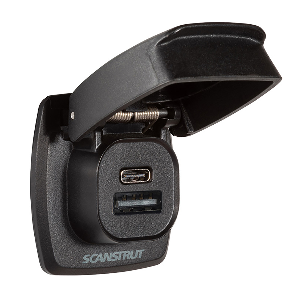 Marine USB charger with protective cap