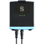 Electronic device with cables and digital display.