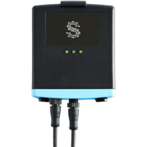 Electronic device with cables and digital display.