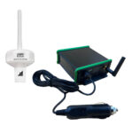 Antenna and receiver with car charger cable.