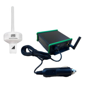 Antenna and receiver with car charger cable.