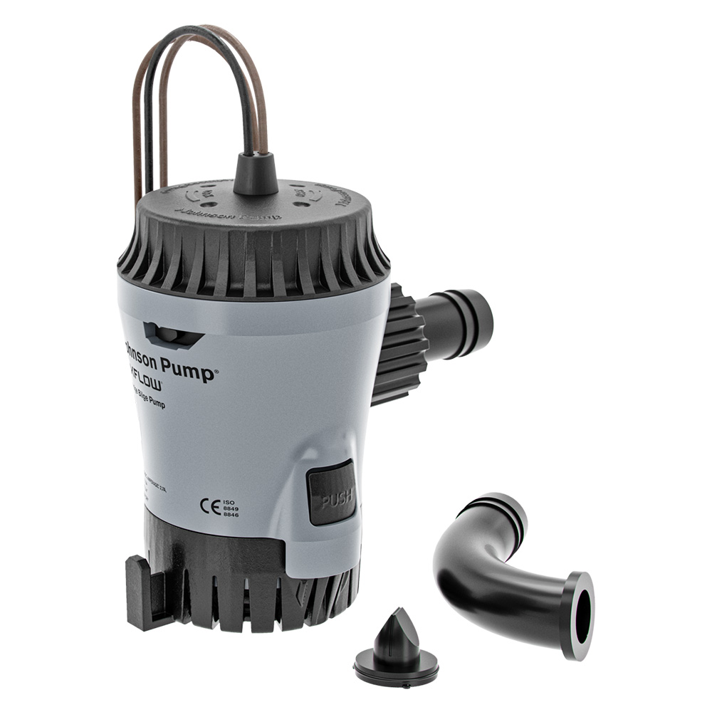 Marine bilge pump with components.