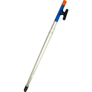 Telescopic cleaning pole with ergonomic handle.