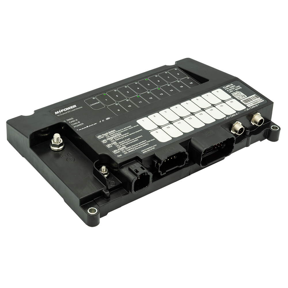 Black electronic control module with multiple connectors.